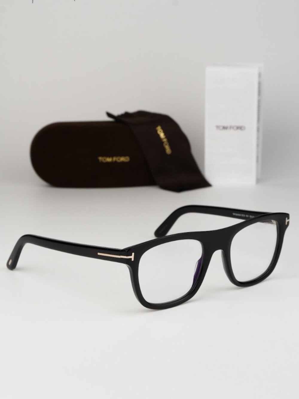 Tom Ford Women Eyeglasses Black Blue Block Square FT5939-B 001 NEW AUTHENTIC